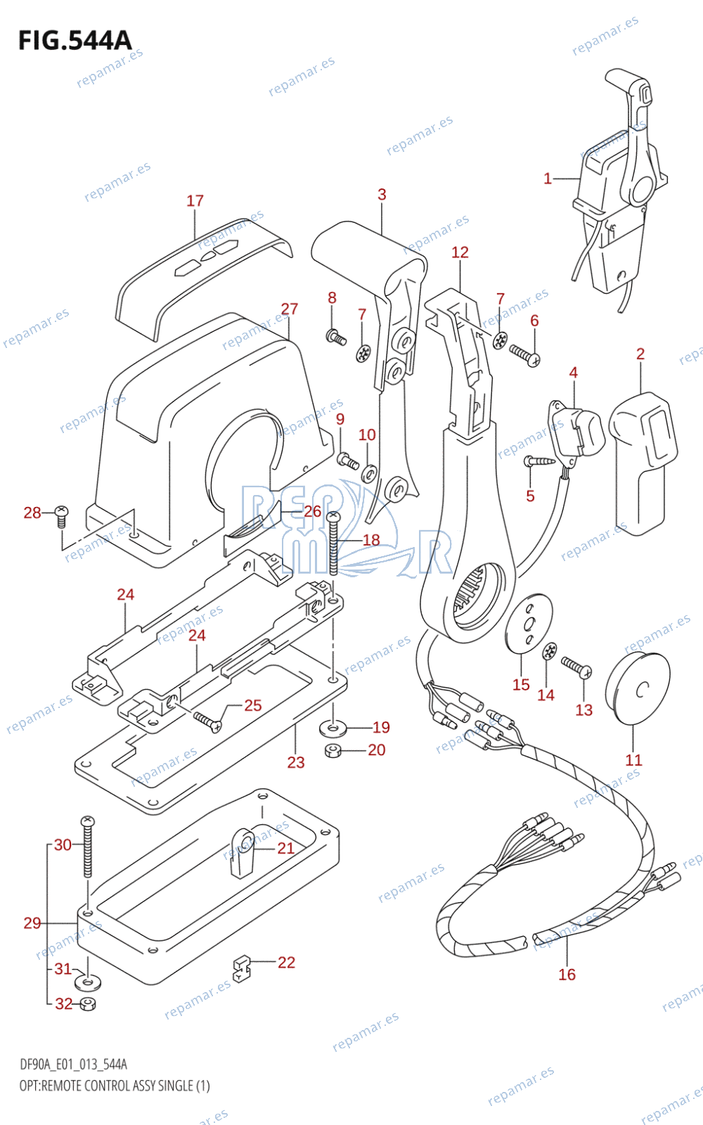 544A - OPT:REMOTE CONTROL ASSY SINGLE (1) (DF70A:E01)