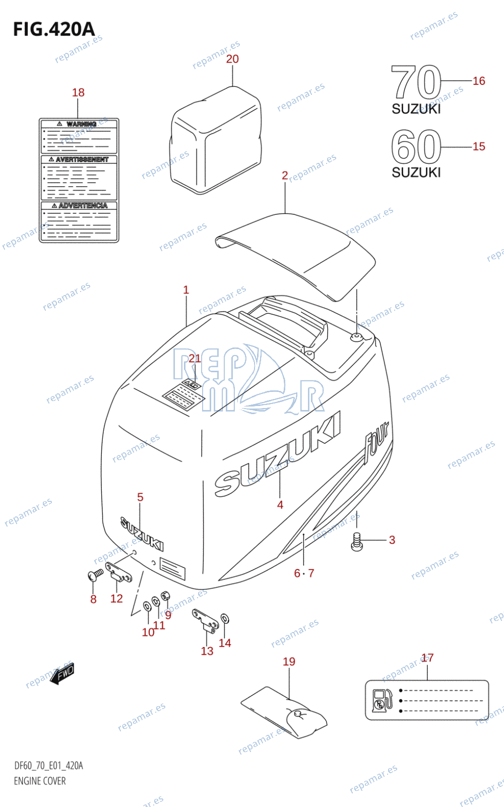 420A - ENGINE COVER (W,X,Y,K1,K2)