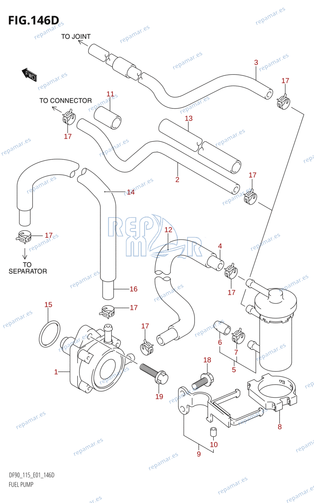 146D - FUEL PUMP (DF115WT:(K6,K7,K8,K9,K10,011),DF115WZ)