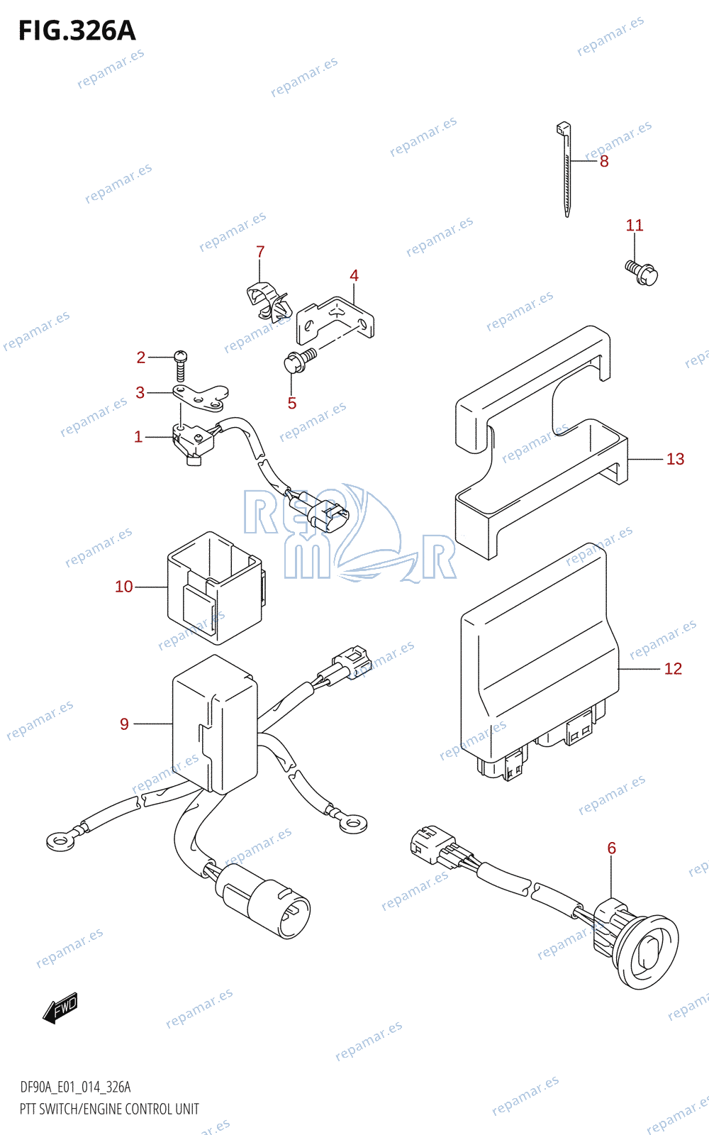 326A - PTT SWITCH /​ ENGINE CONTROL UNIT (DF70A:E01)