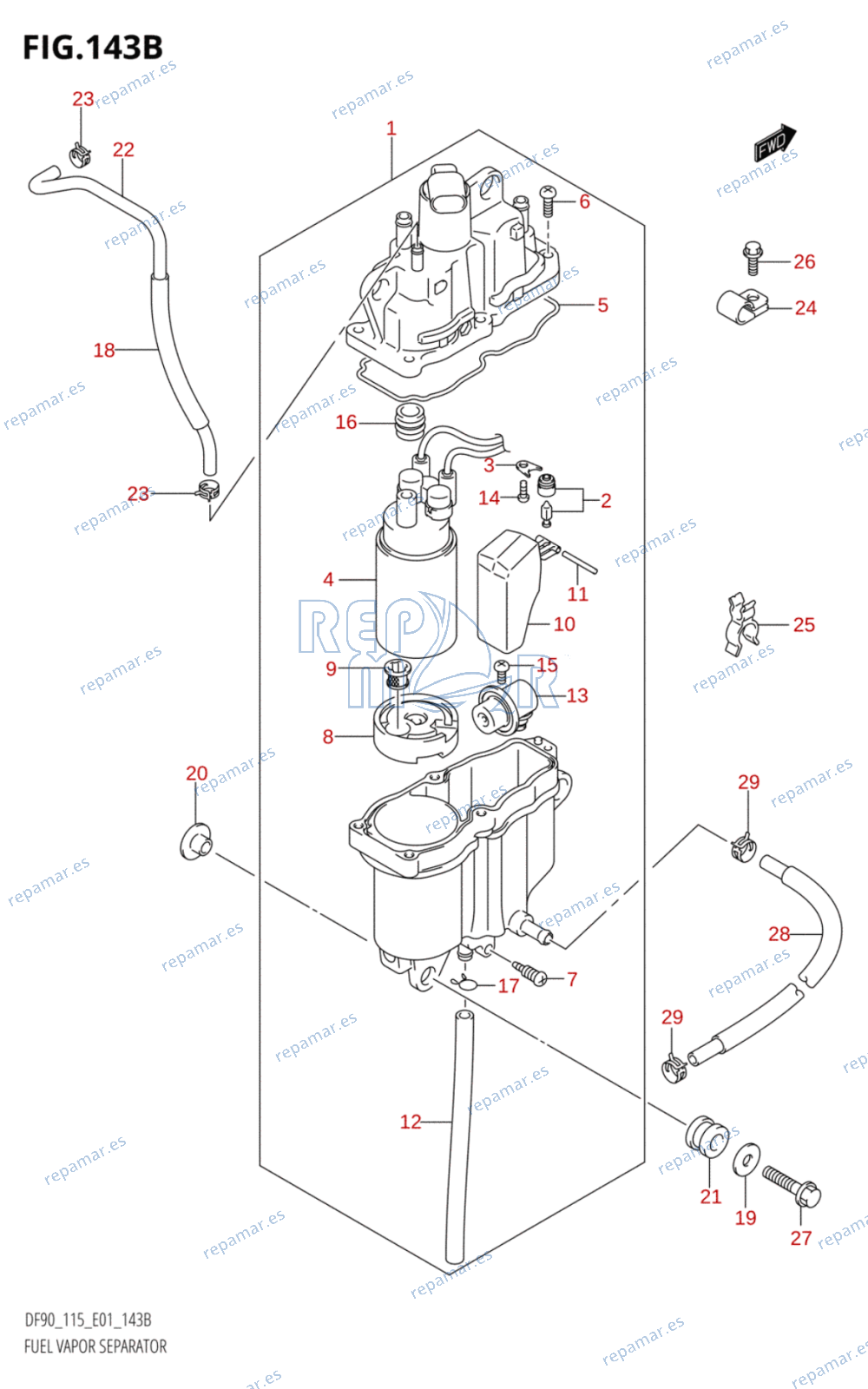 143B - FUEL VAPOR SEPARATOR (DF115WT,DF115WZ)