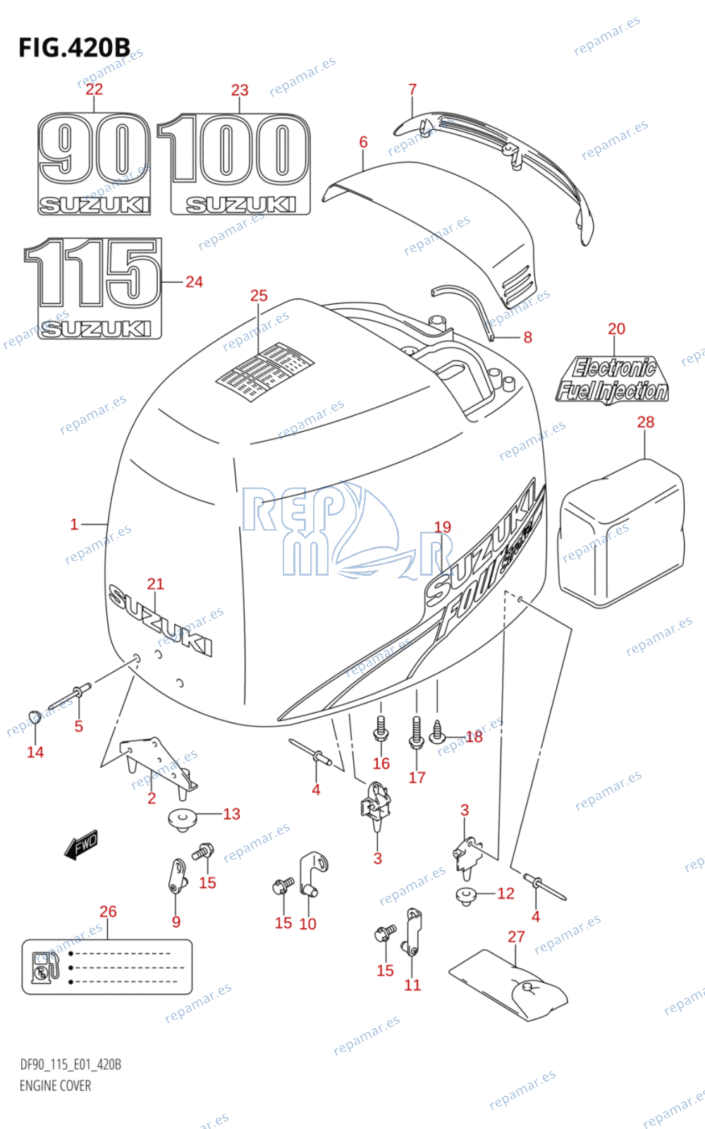 420B - ENGINE COVER (K3,K4,K5,K6,K7,K8,K9)