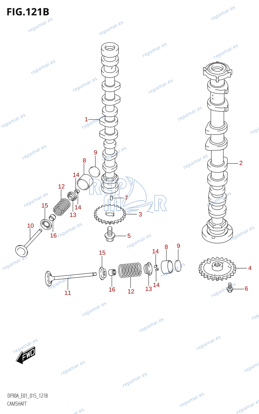 121B - CAMSHAFT (DF70A:E40)