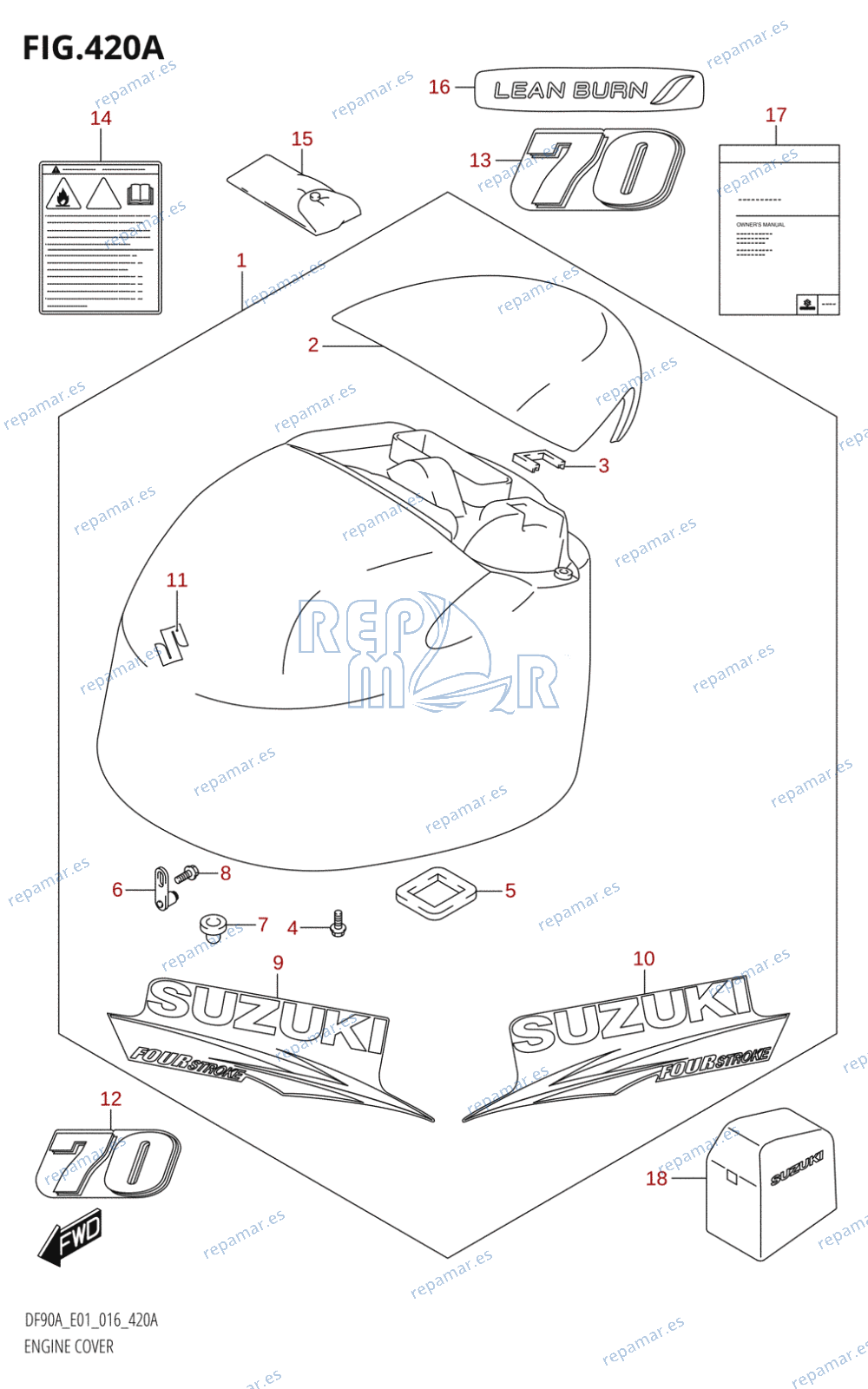 420A - ENGINE COVER (DF70A:E01)