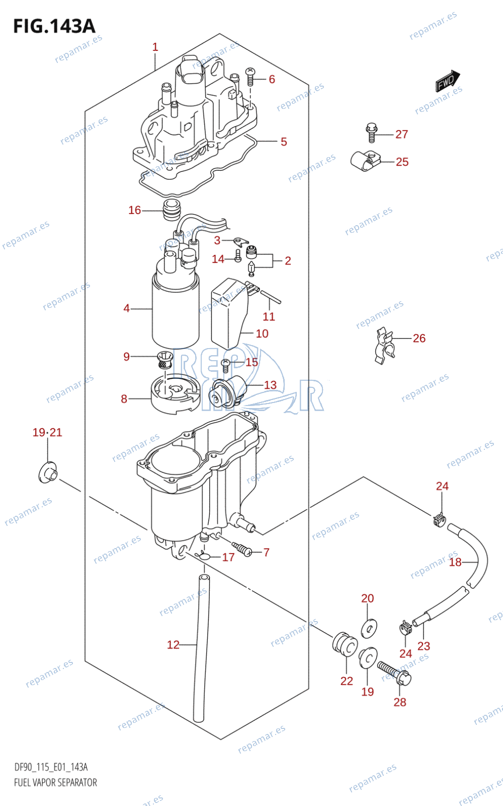 143A - FUEL VAPOR SEPARATOR (DF90T,DF100T,DF115T,DF115Z)