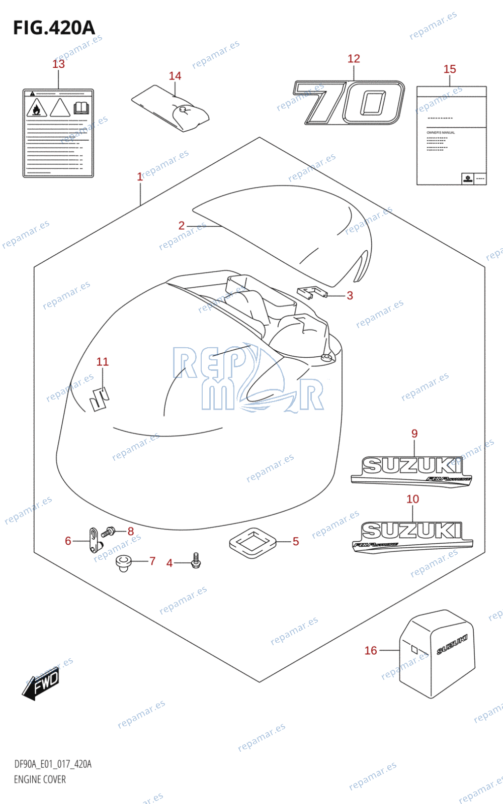 420A - ENGINE COVER (DF70A:E01)