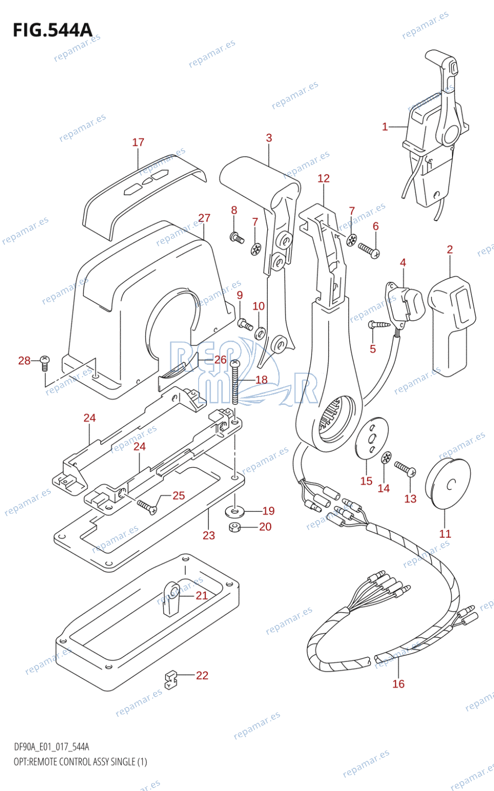 544A - OPT:REMOTE CONTROL ASSY SINGLE (1) (DF70A:E01)