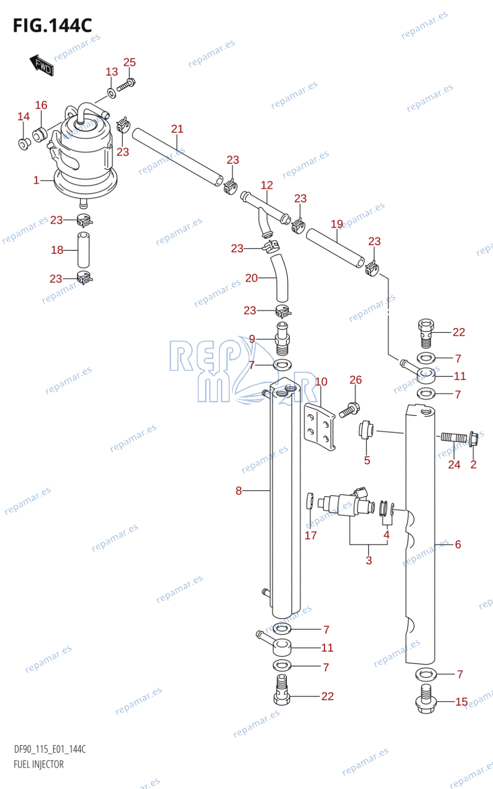 144C - FUEL INJECTOR (DF115WT,DF115WZ)