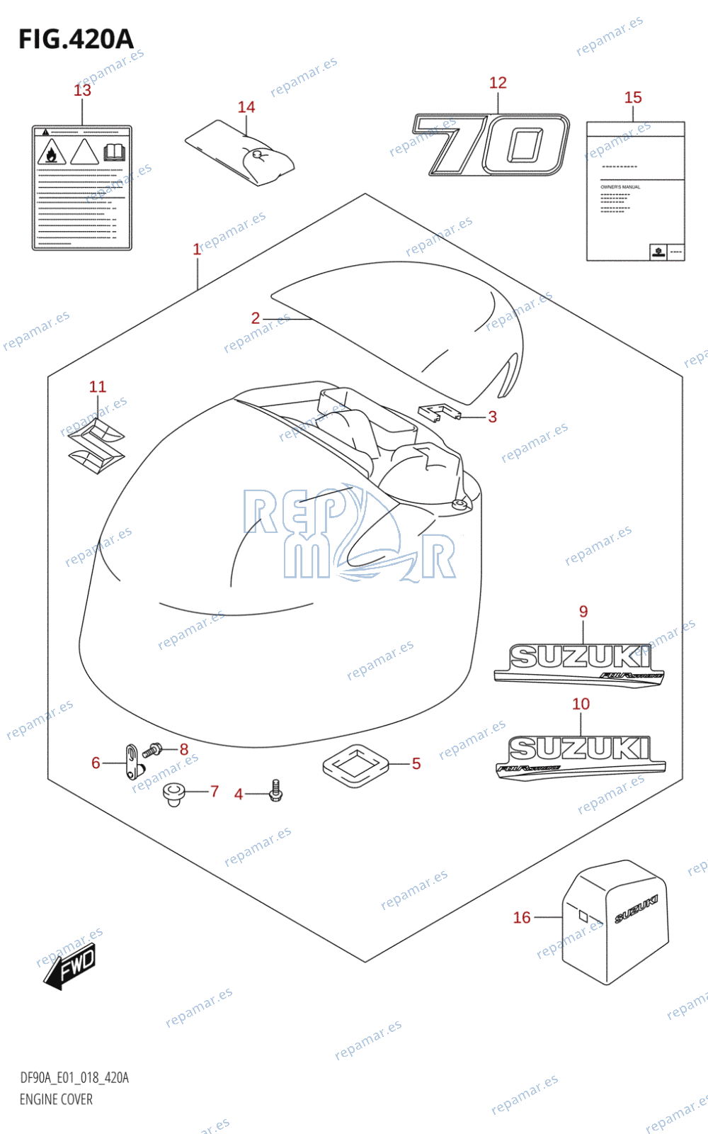 420A - ENGINE COVER (DF70A:E01)