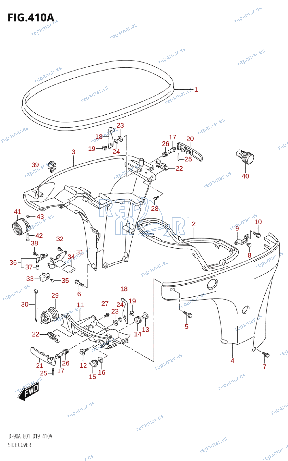 410A - SIDE COVER (DF70A,DF90A,DF100B)