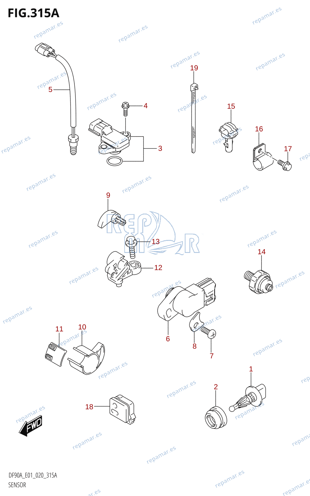 315A - SENSOR (DF70A,DF70ATH,DF80A,DF90A,DF90ATH)