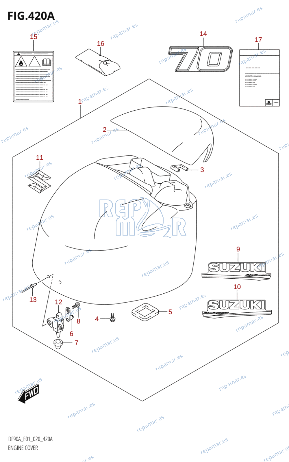 420A - ENGINE COVER (DF70A:E01)