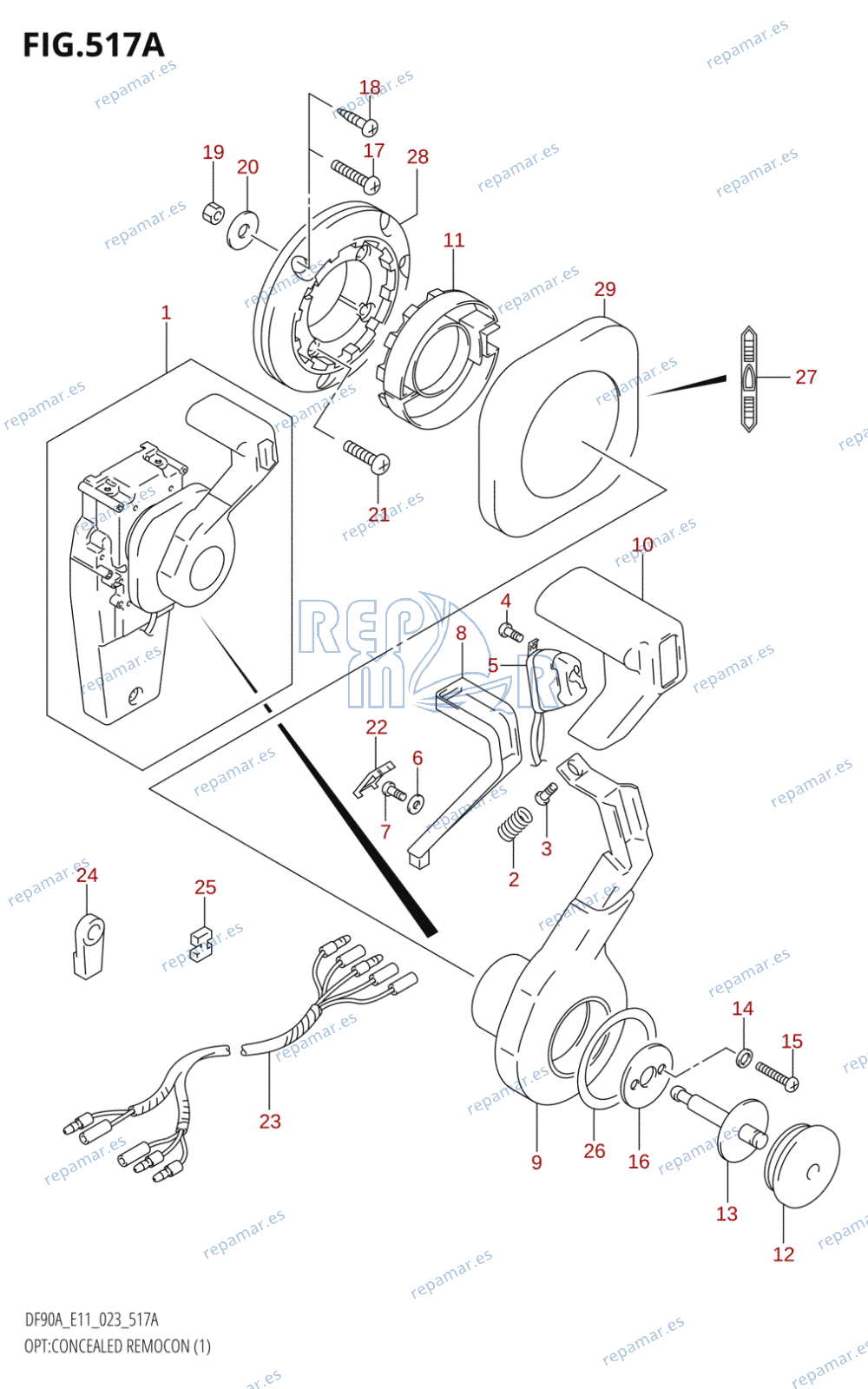 517A - OPT:CONCEALED REMOCON (1) (DF70A,DF75A,DF80A,DF90A,DF100B)