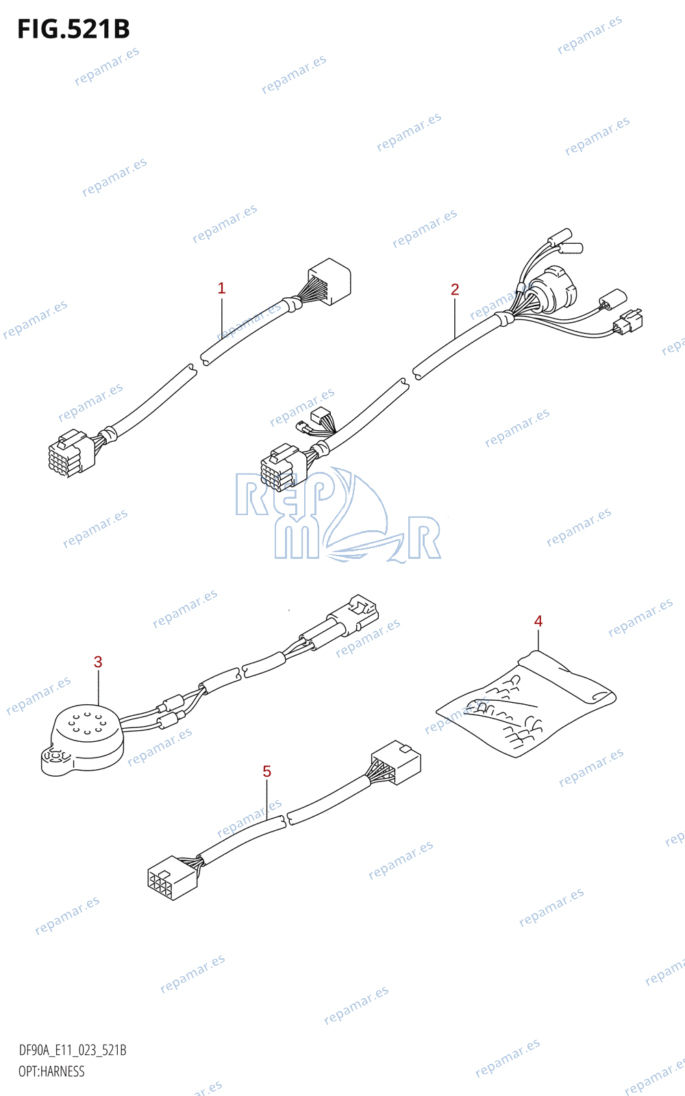 521B - OPT:HARNESS ((DF70A,DF80A,DF90A,DF100B):(E01,E40):022)