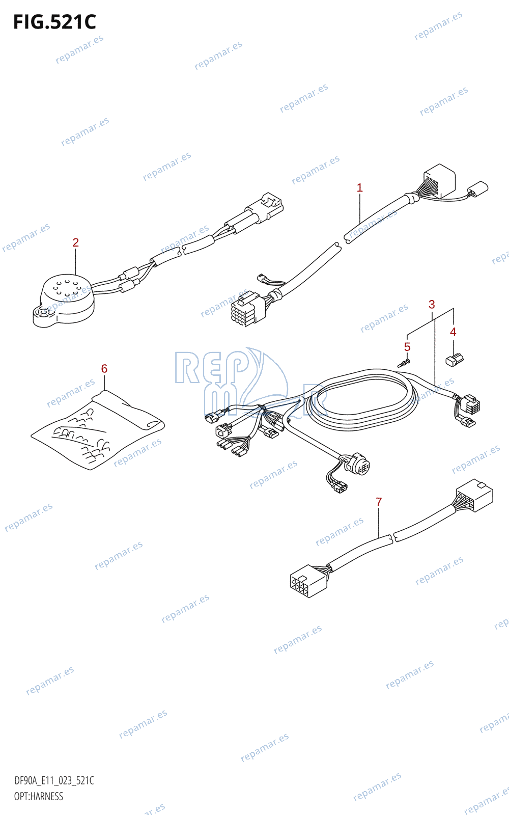 521C - OPT:HARNESS ((DF70A,DF80A,DF90A,DF100B):(E01,E40):023)