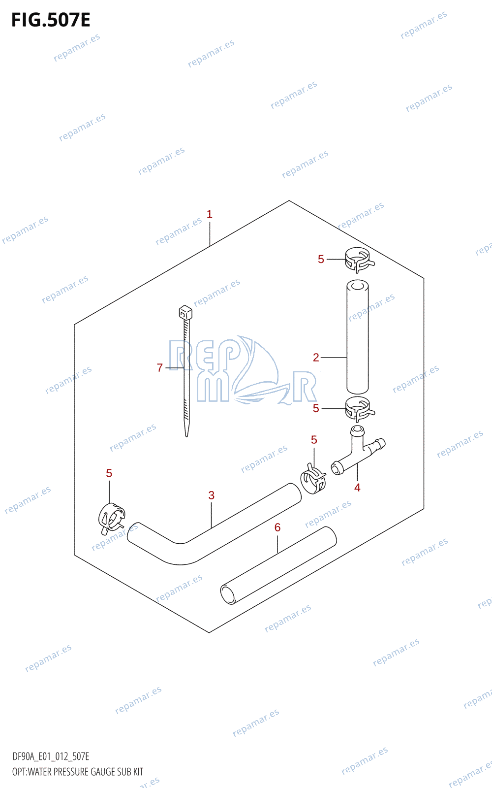 507E - OPT:WATER PRESSURE GAUGE SUB KIT (DF80A:E01)