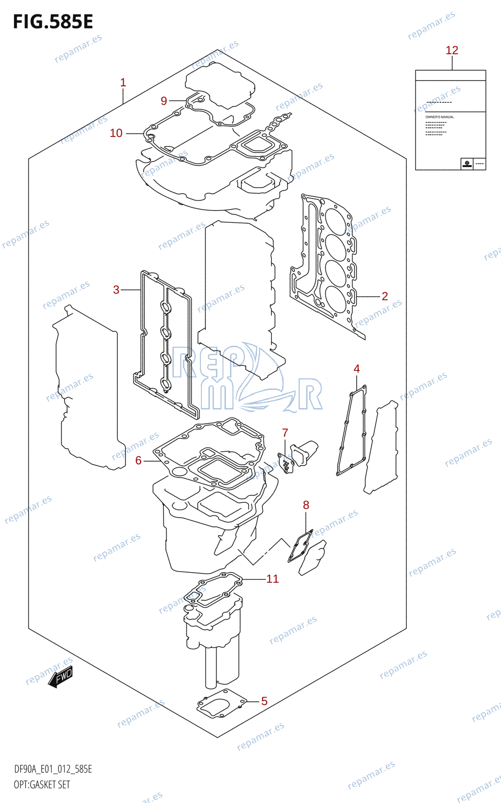 585E - OPT:GASKET SET (DF80A:E01)