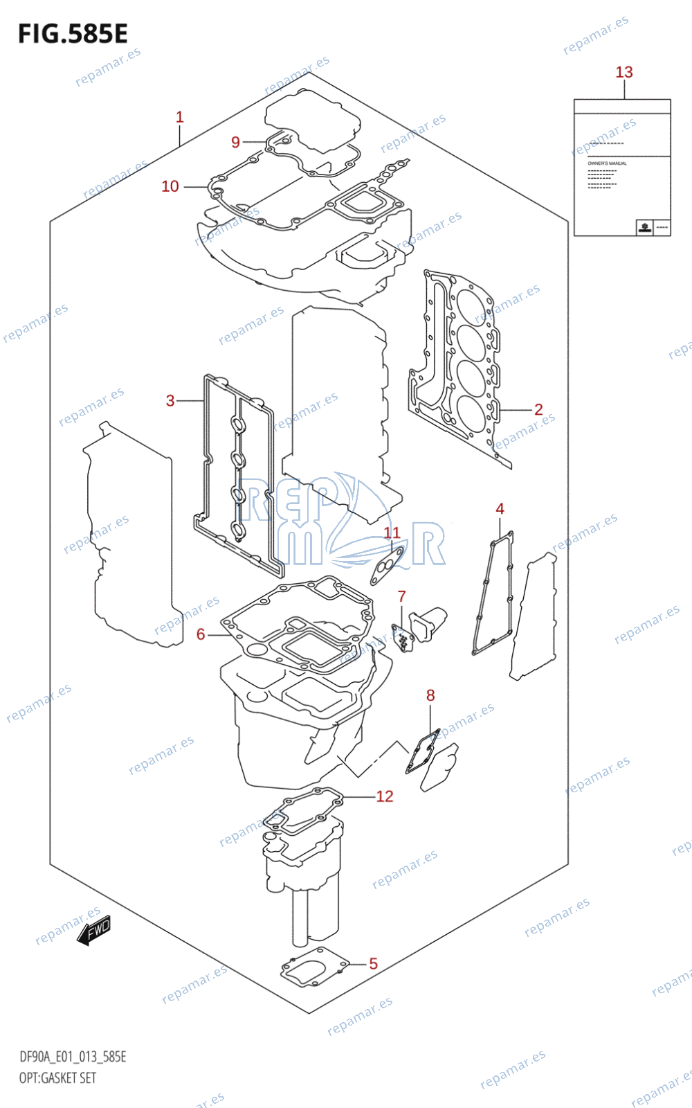 585E - OPT:GASKET SET (DF80A:E01)