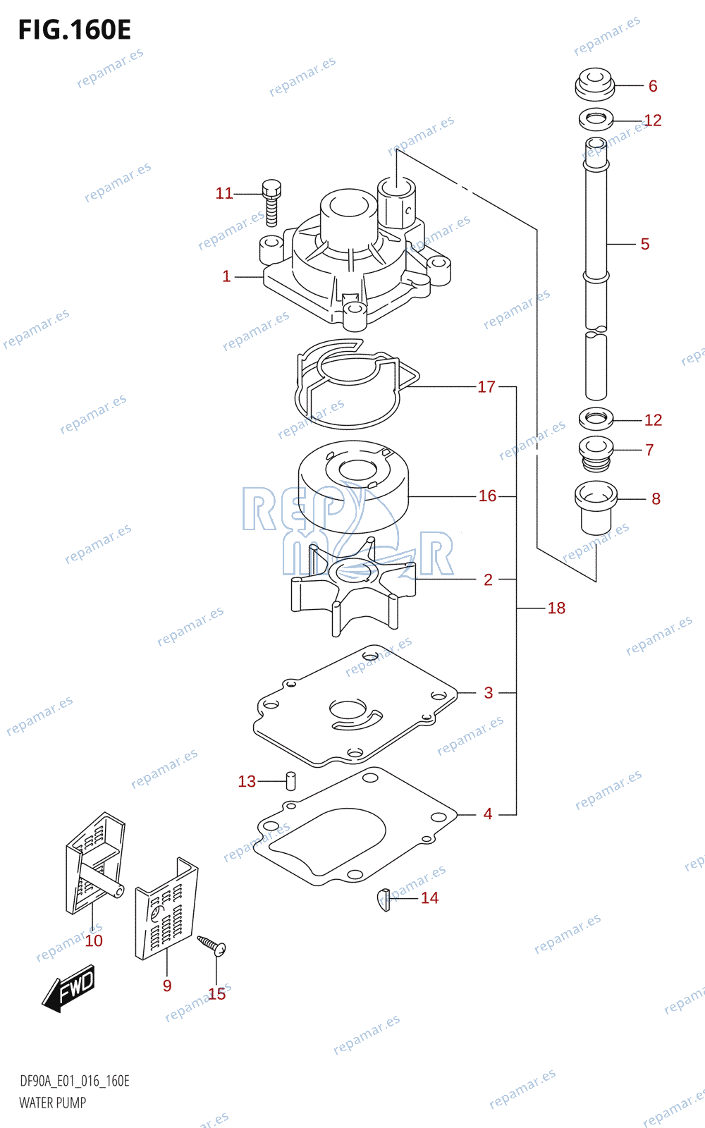 160E - WATER PUMP (DF80A:E01)