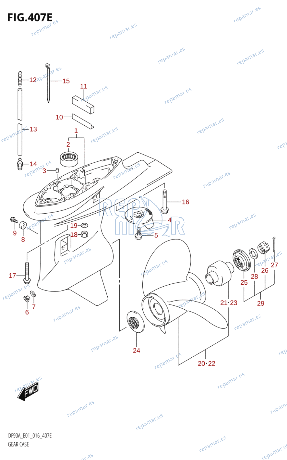 407E - GEAR CASE (DF80A:E01)