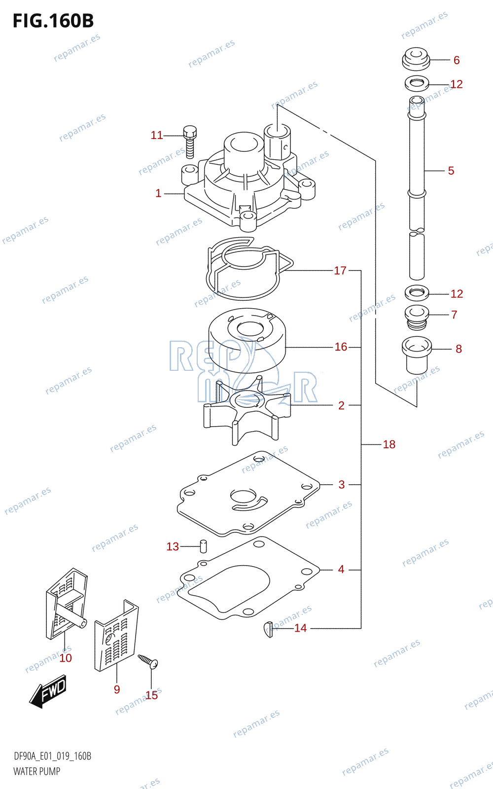 160B - WATER PUMP (DF80A:E01)