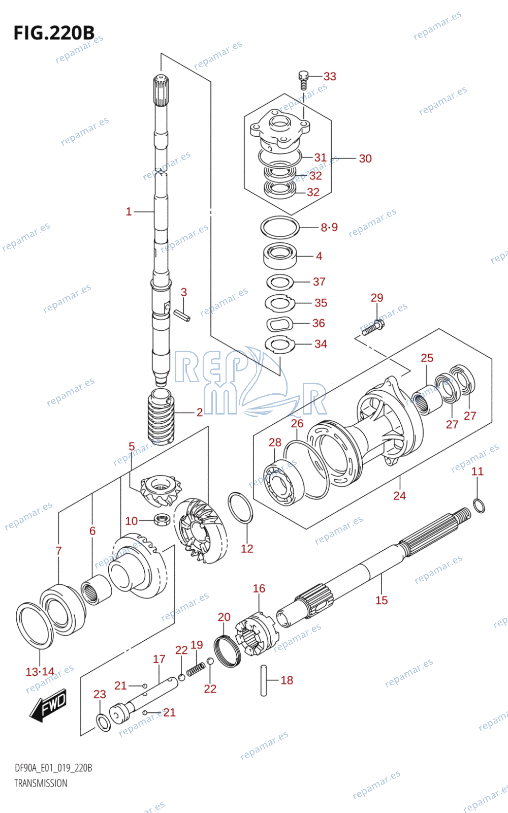 220B - TRANSMISSION (DF70ATH,DF80A,DF90ATH)