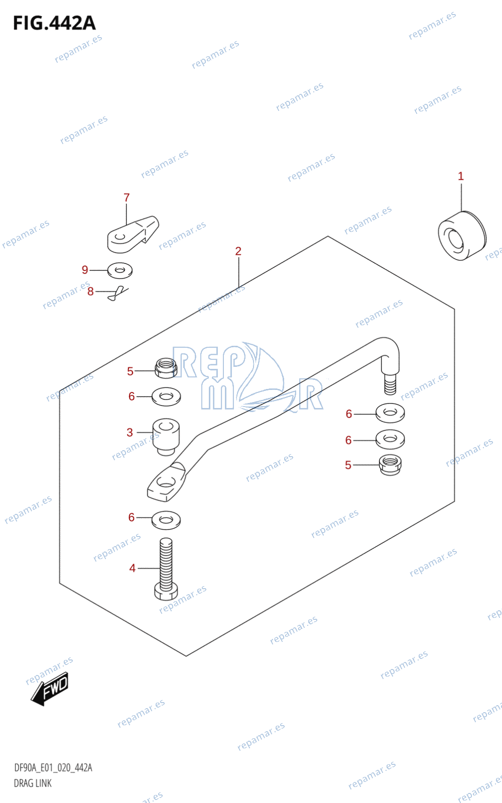 442A - DRAG LINK (DF70A,DF80A,DF90A,DF100B)