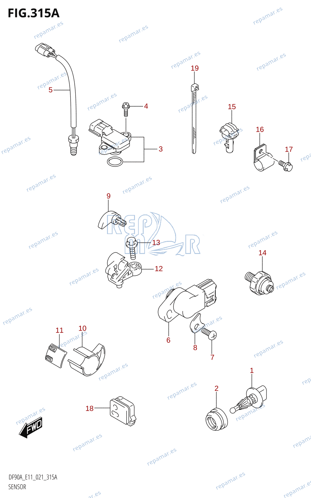 315A - SENSOR (DF70A,DF70ATH,DF80A,DF90A,DF90ATH,DF100B)