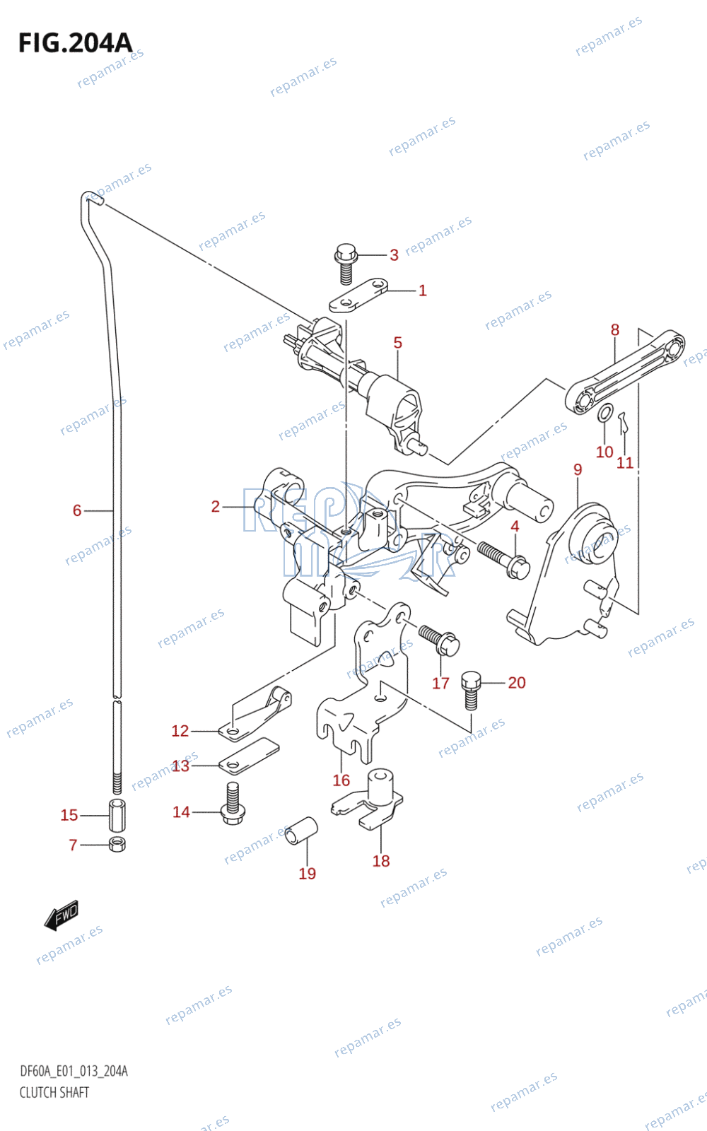 204A - CLUTCH SHAFT (DF40A:E01)