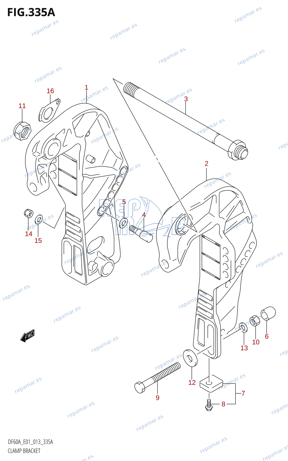 335A - CLAMP BRACKET (DF40A:E01)