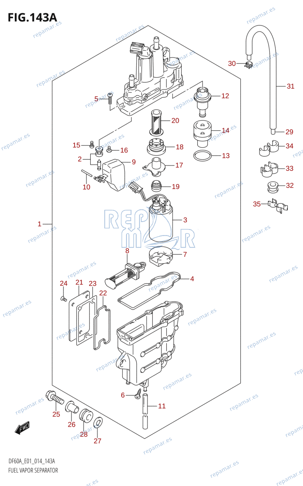 143A - FUEL VAPOR SEPARATOR (DF40A:E01)