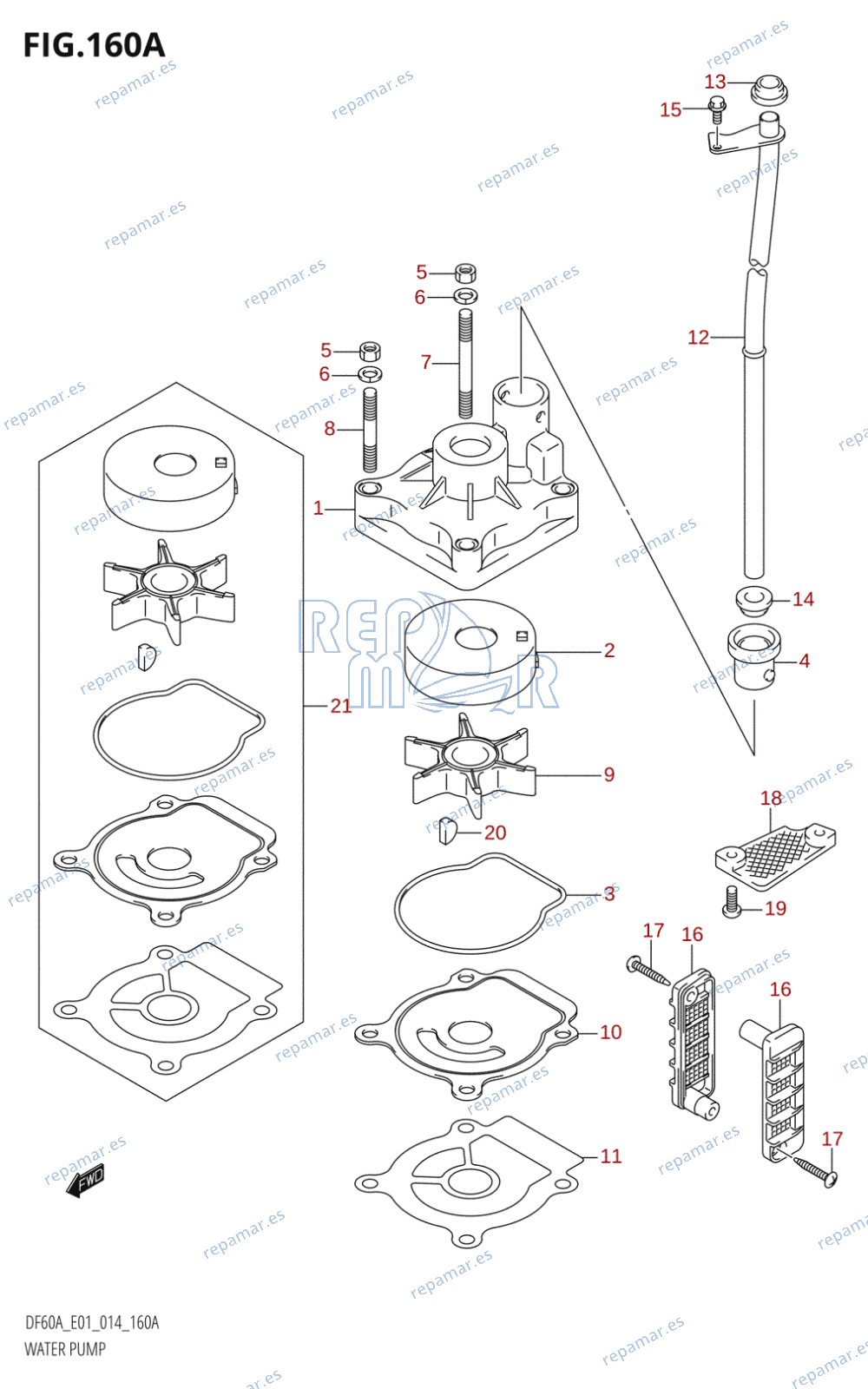 160A - WATER PUMP (DF40A:E01)