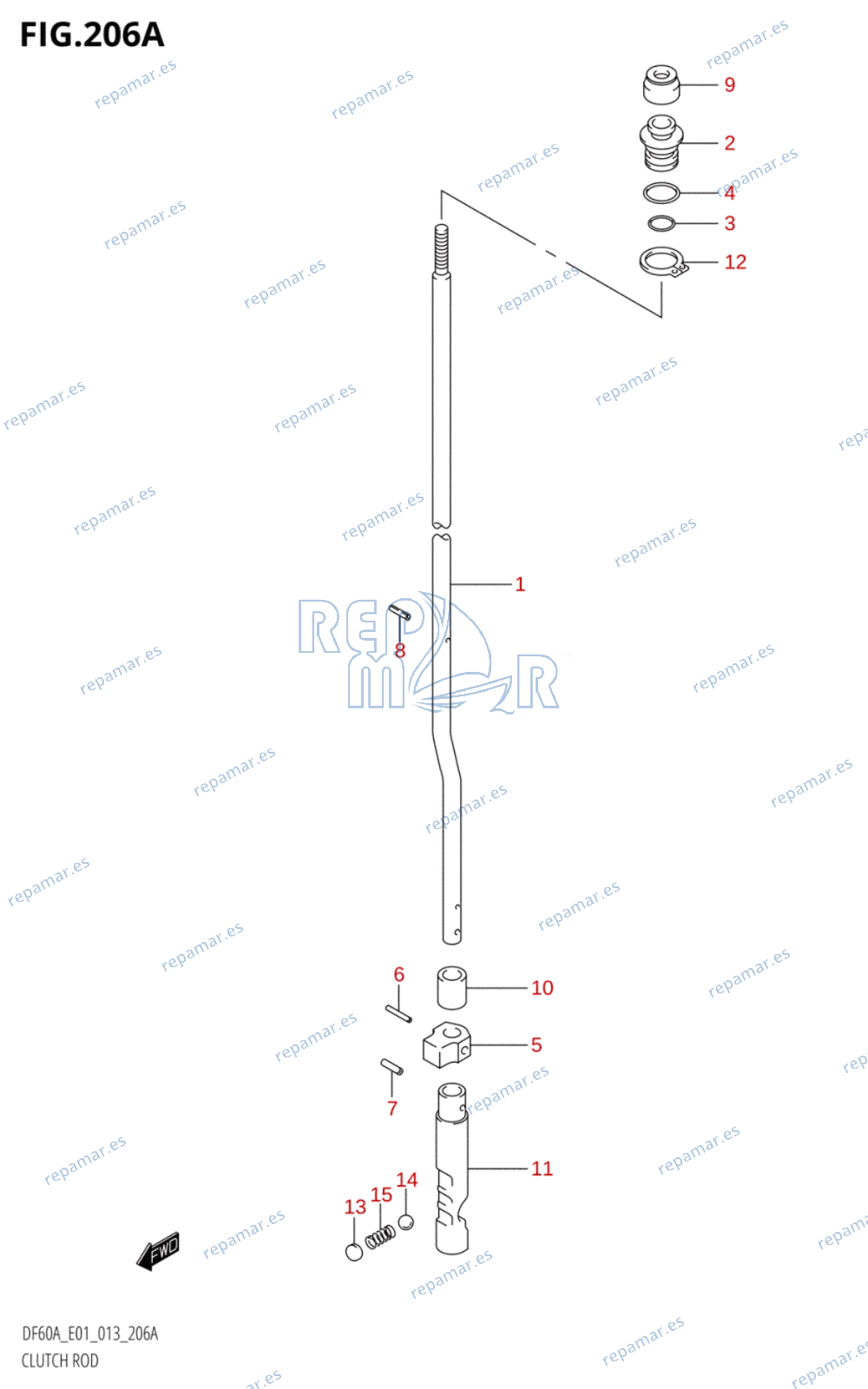 206A - CLUTCH ROD (DF40A:E01)