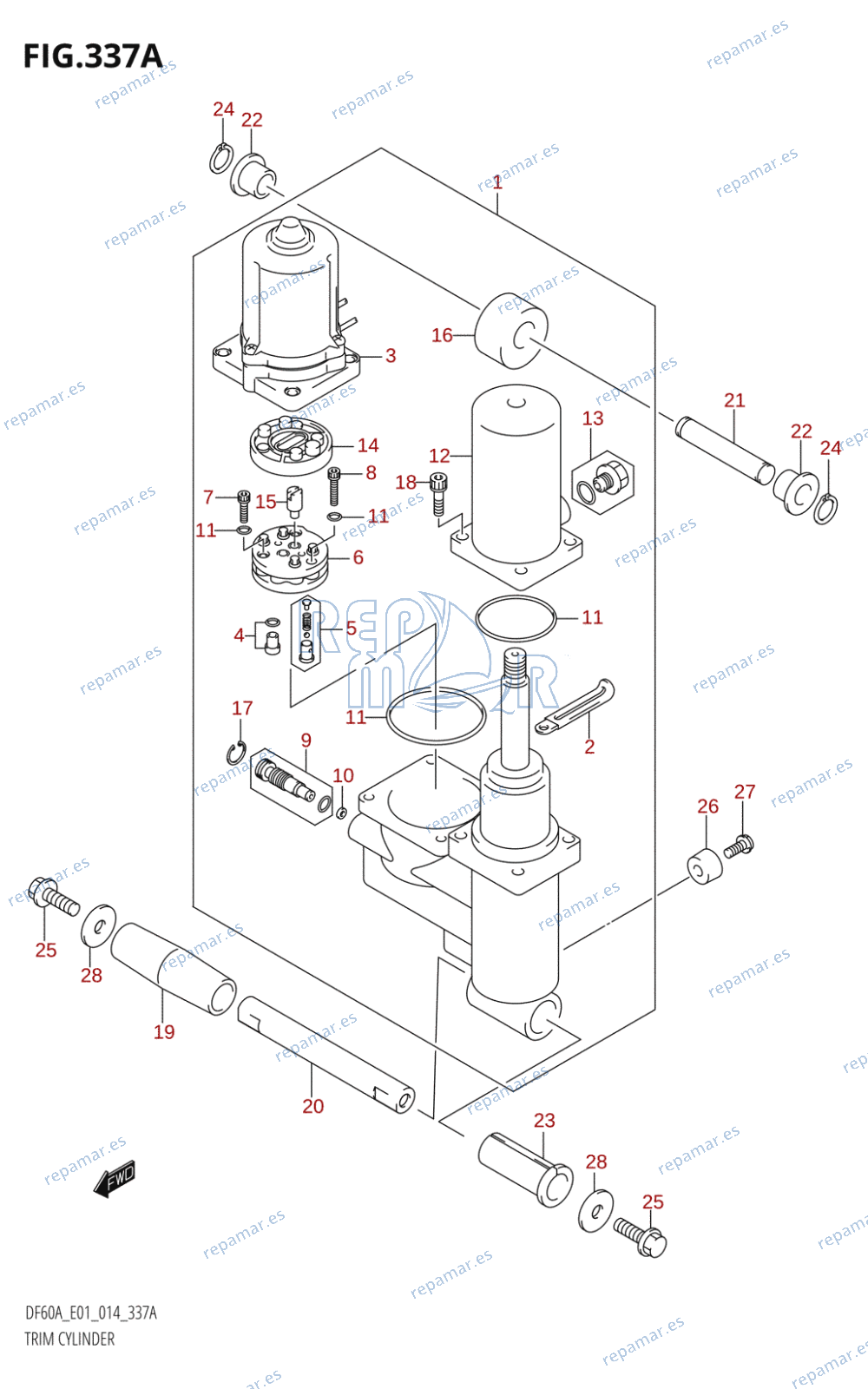 337A - TRIM CYLINDER (DF40A:E01)