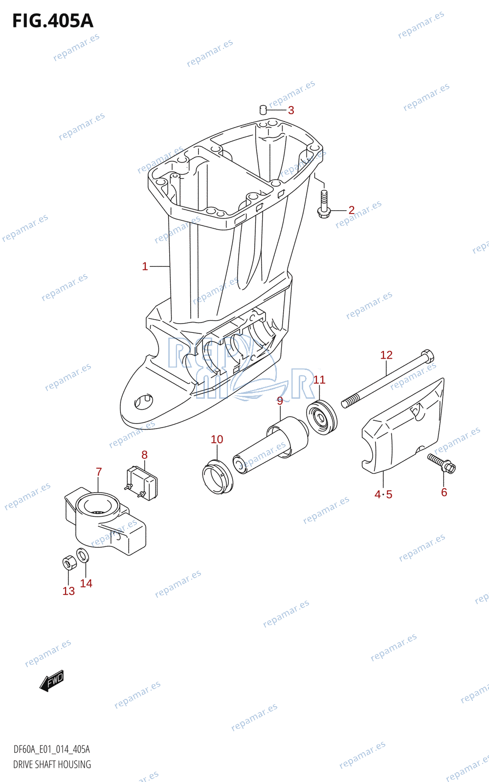 405A - DRIVE SHAFT HOUSING (DF40A:E01)