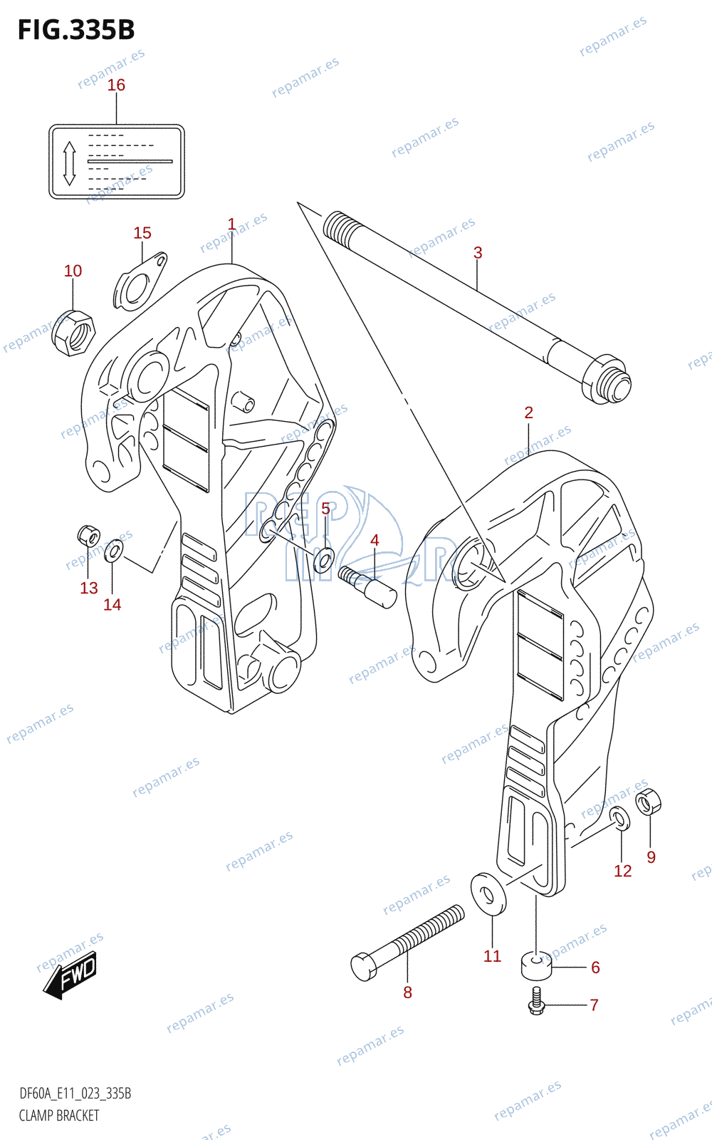 335B - CLAMP BRACKET (DF40AQH)