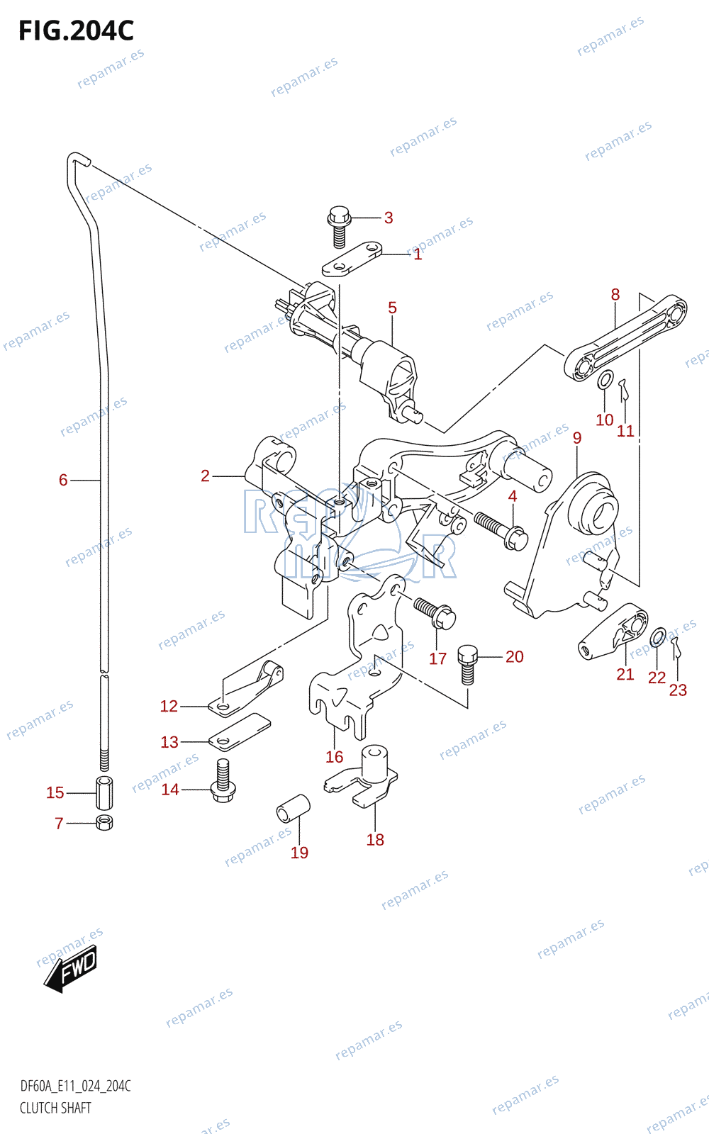 204C - CLUTCH SHAFT (DF40ASVT)