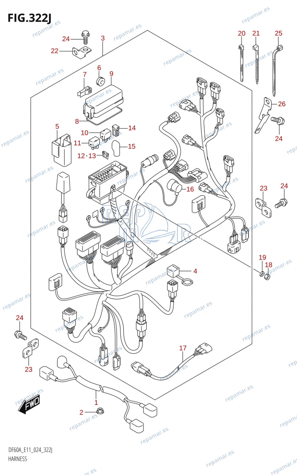 322J - HARNESS (DF40AST,DF40ASVT)