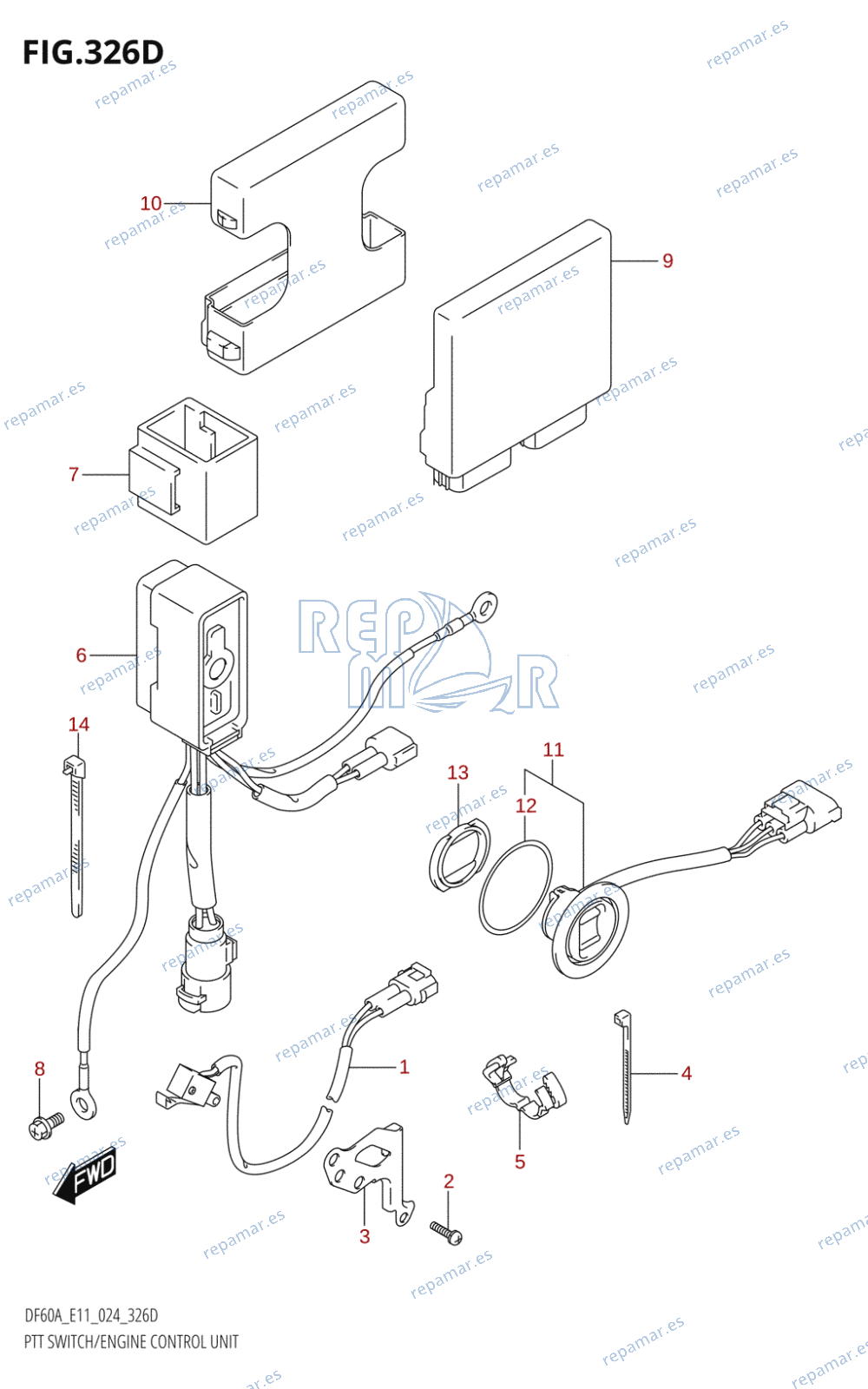 326D - PTT SWITCH /​ ENGINE CONTROL UNIT (DF40A)