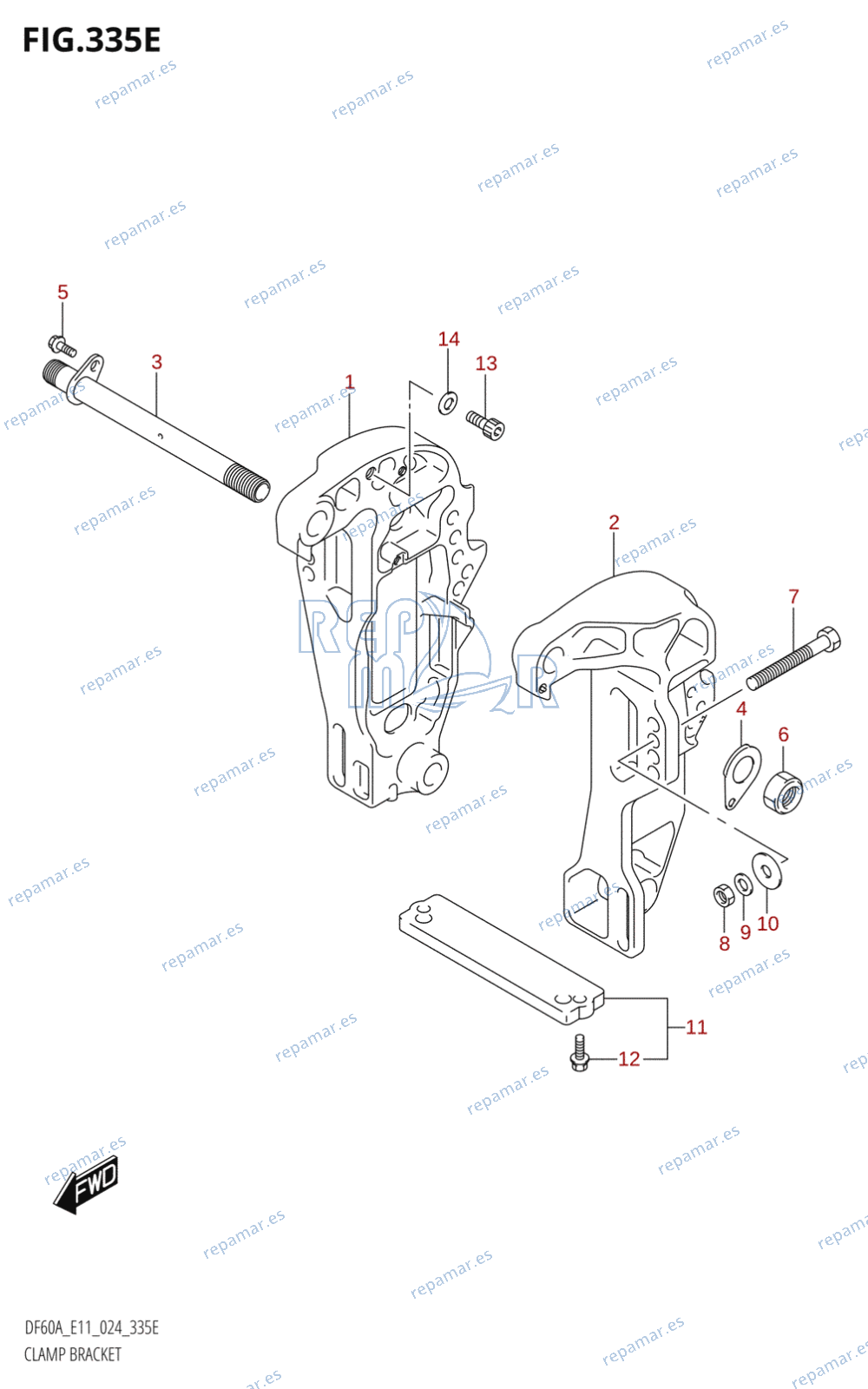 335E - CLAMP BRACKET (DF40AST)