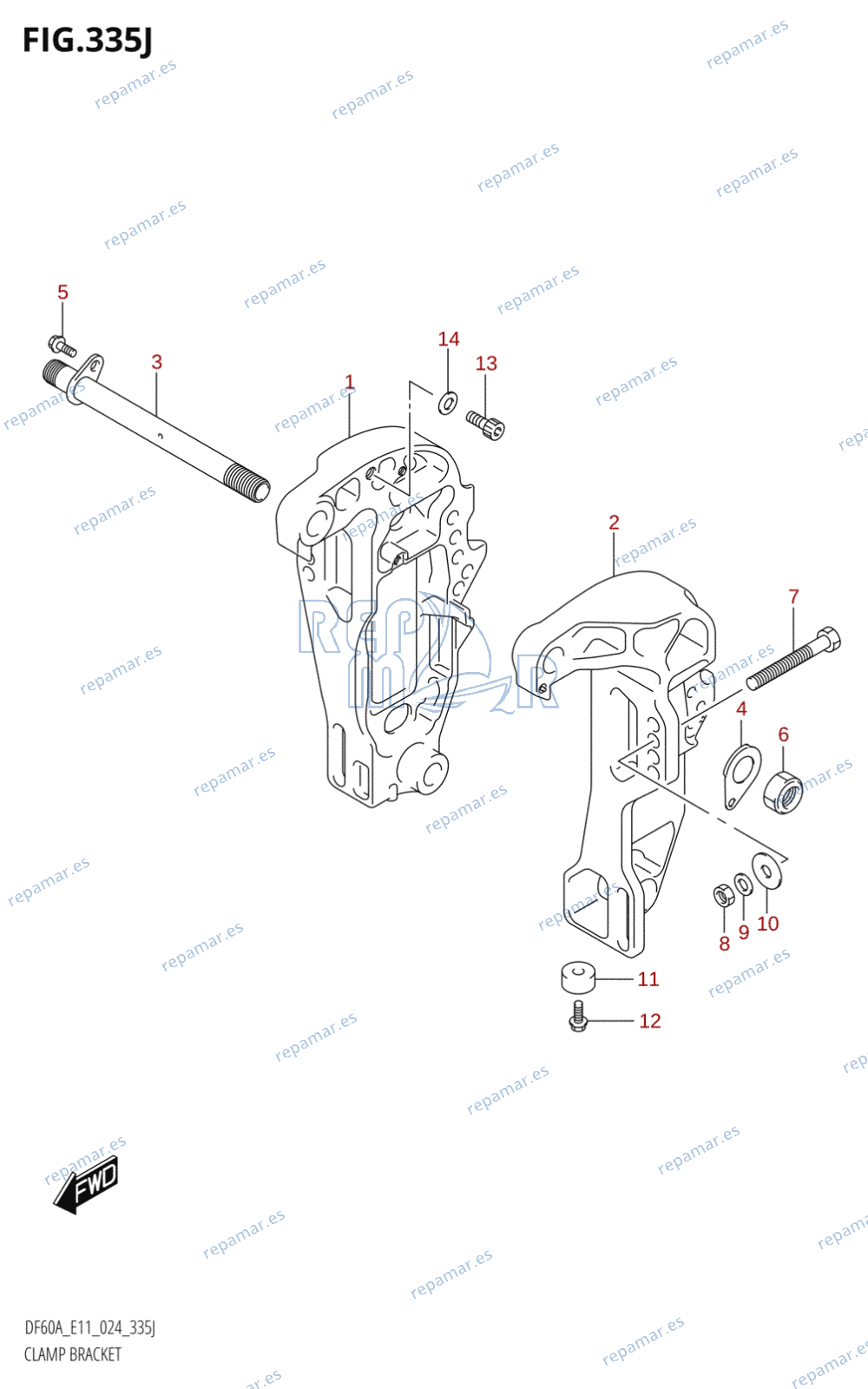 335J - CLAMP BRACKET (DF40ASVT)