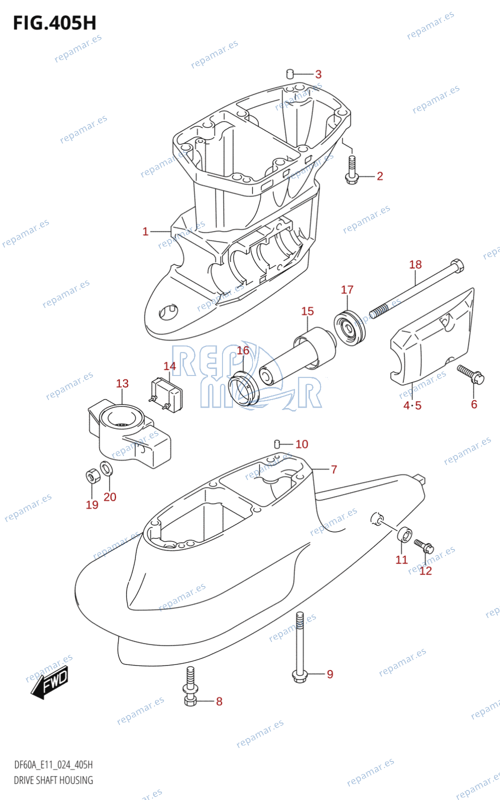 405H - DRIVE SHAFT HOUSING (DF40ASVT)