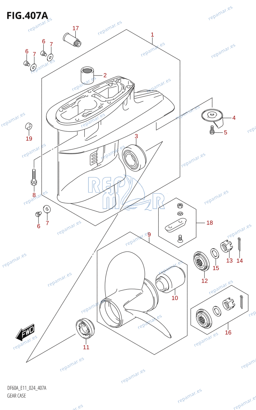 407A - GEAR CASE (DF40A,DF40AST)