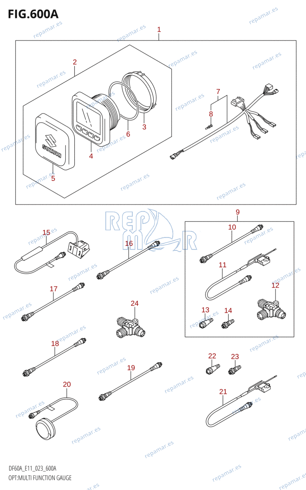 600A - OPT:MULTI FUNCTION GAUGE ((DF40A,DF40AST,DF50A,DF50AVT,DF60A,DF60AVT,DF40ASVT):(020,021))