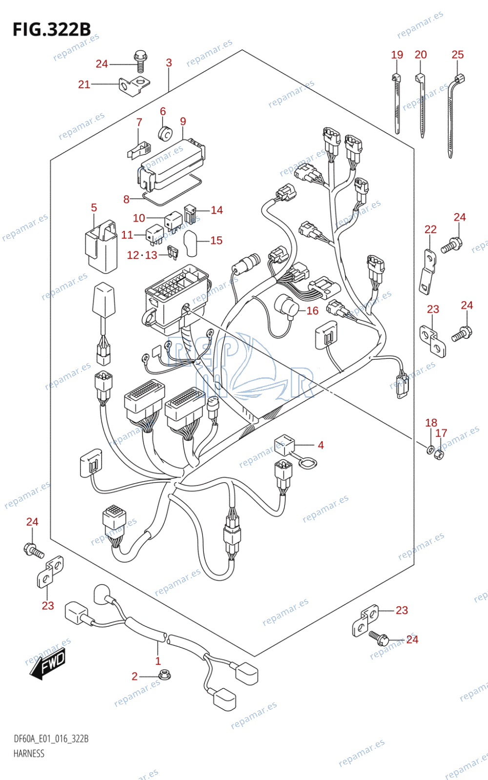 322B - HARNESS (DF40AQH:E01)