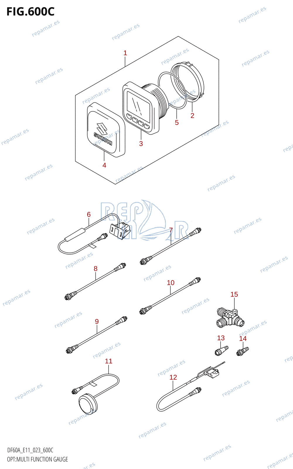 600C - OPT:MULTI FUNCTION GAUGE ((DF40AQH,DF40ATH,DF50ATH,DF60AQH,DF60ATH,DF50AVTH,DF60AVTH):(020,021))