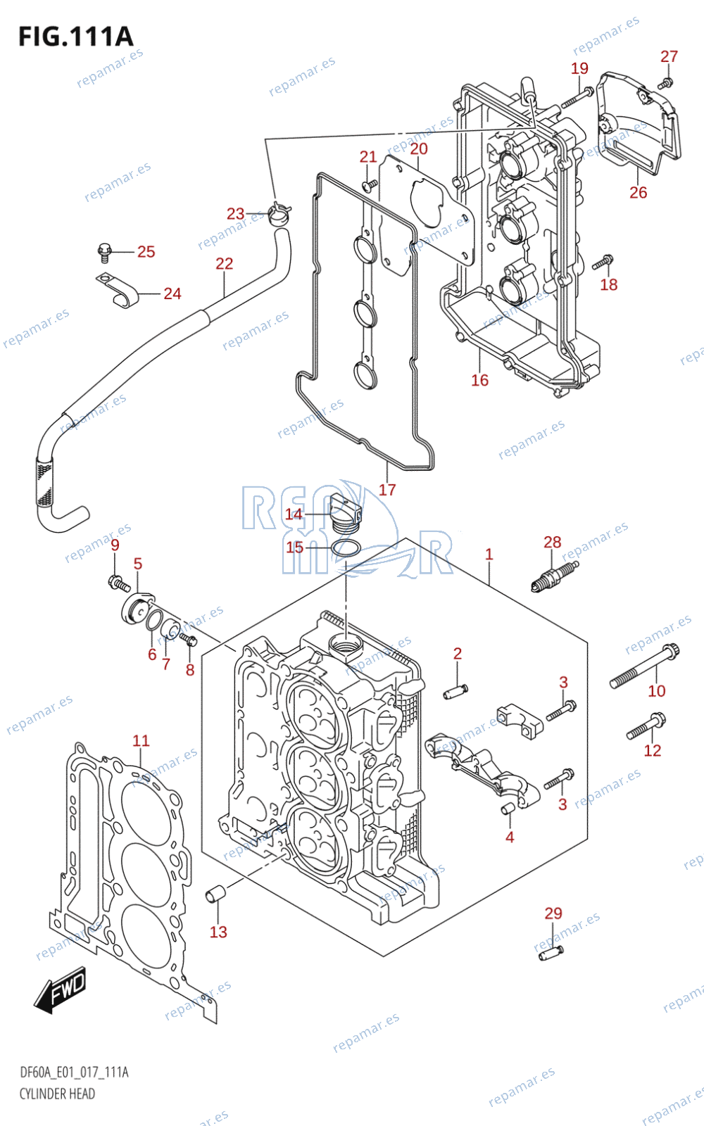 111A - CYLINDER HEAD (DF40A:E01)