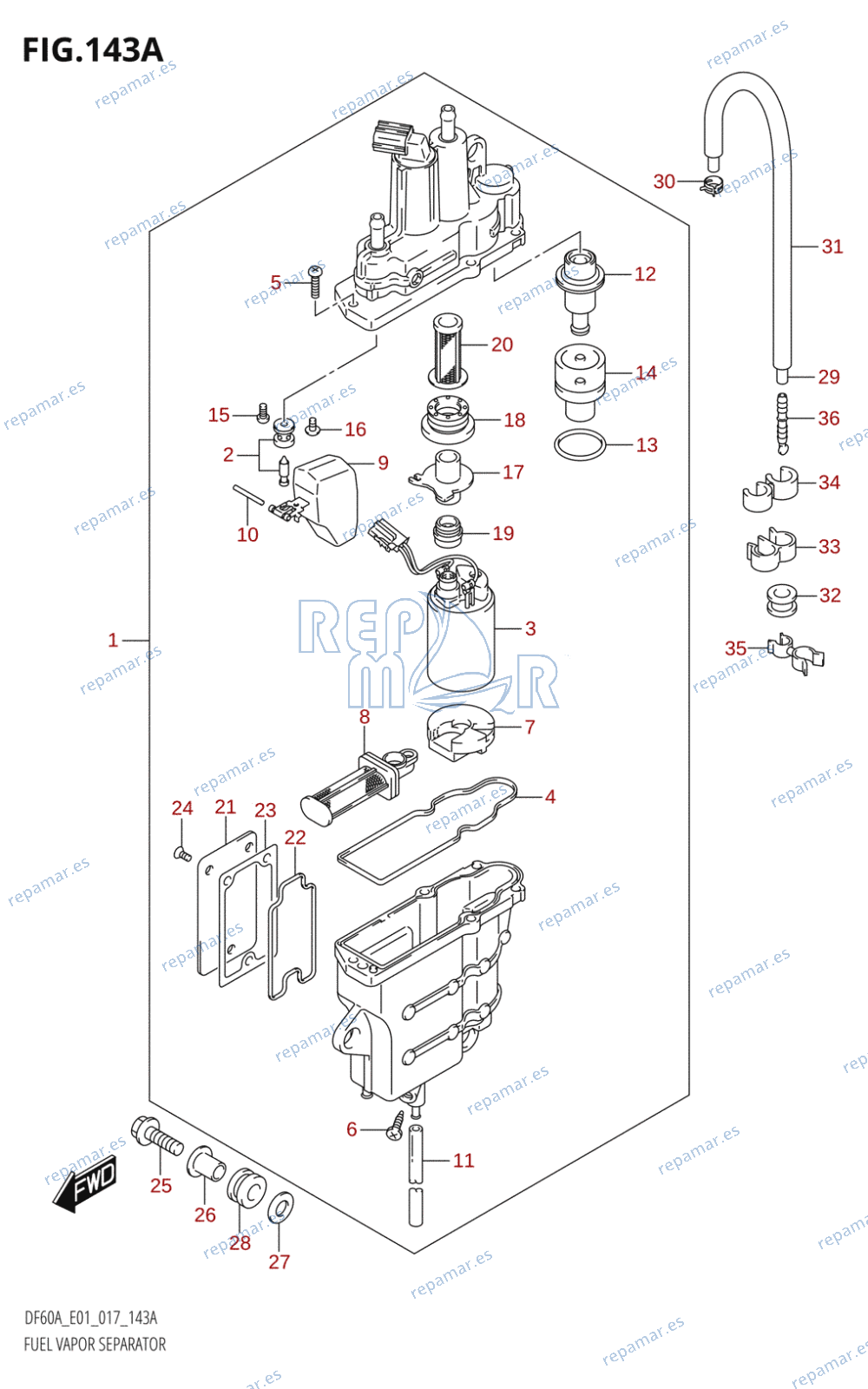 143A - FUEL VAPOR SEPARATOR (DF40A:E01)