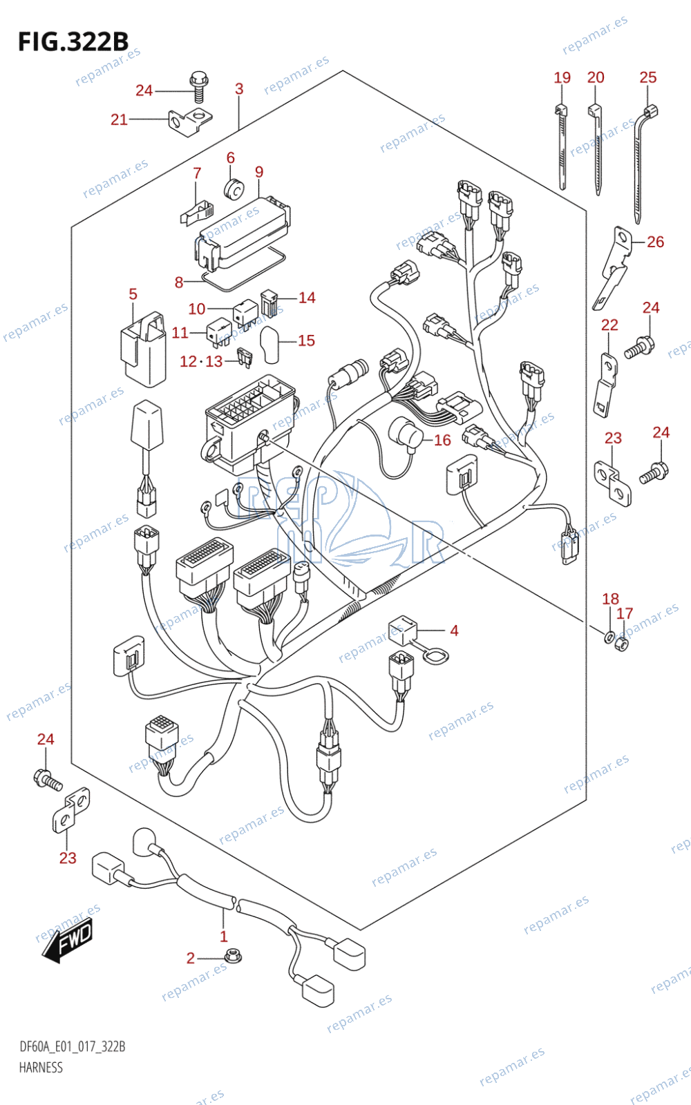 322B - HARNESS (DF40AQH:E01)