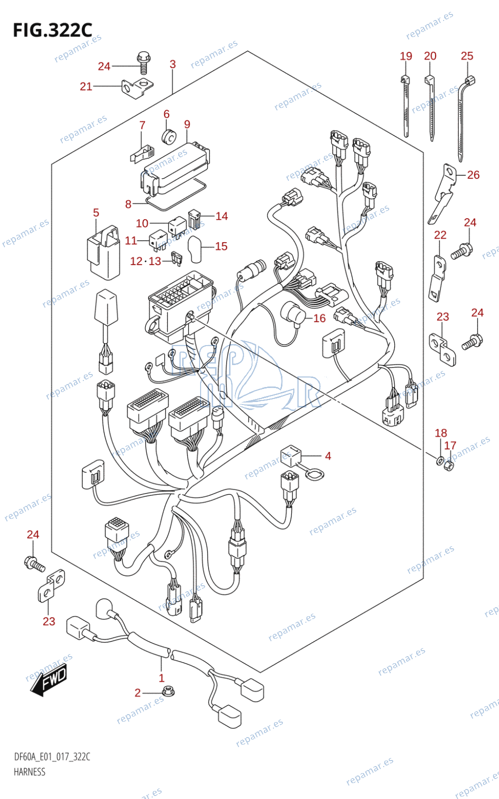 322C - HARNESS (DF40ATH:E01)